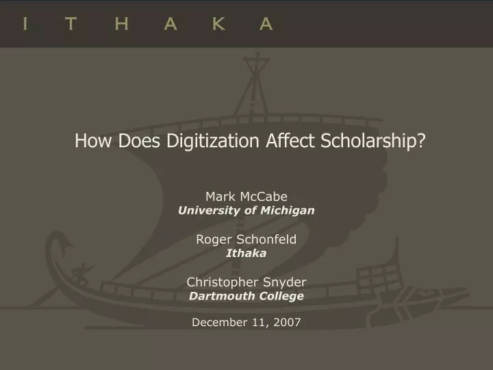 how does digitization affect scholarship