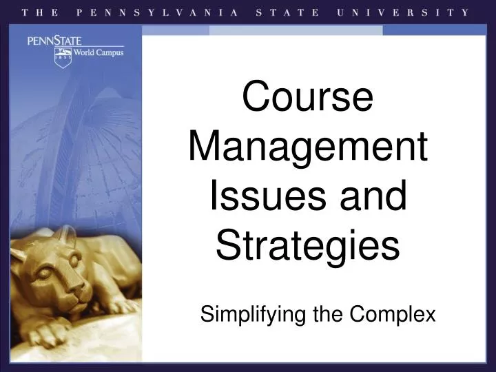 course management issues and strategies