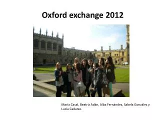 Oxford exchange 2012
