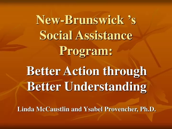 new brunswick s social assistance program
