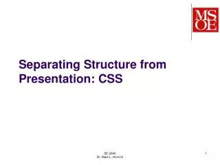 Separating Structure from Presentation: CSS