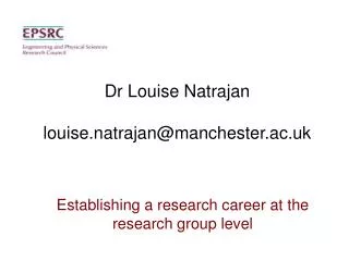 Dr Louise Natrajan louise.natrajan@manchester.ac.uk