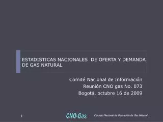 Comité Nacional de Información Reunión CNO gas No. 073 Bogotá, octubre 16 de 2009