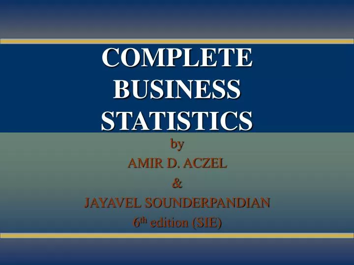 complete business statistics