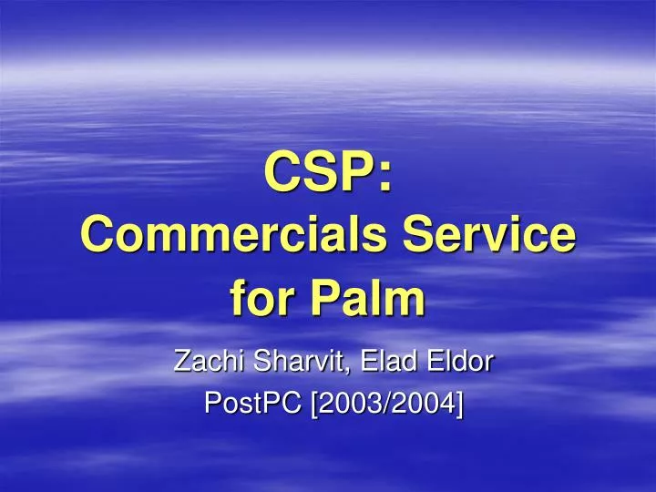 csp commercials service for palm