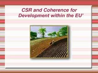 CSR and Coherence for Development within the EU’