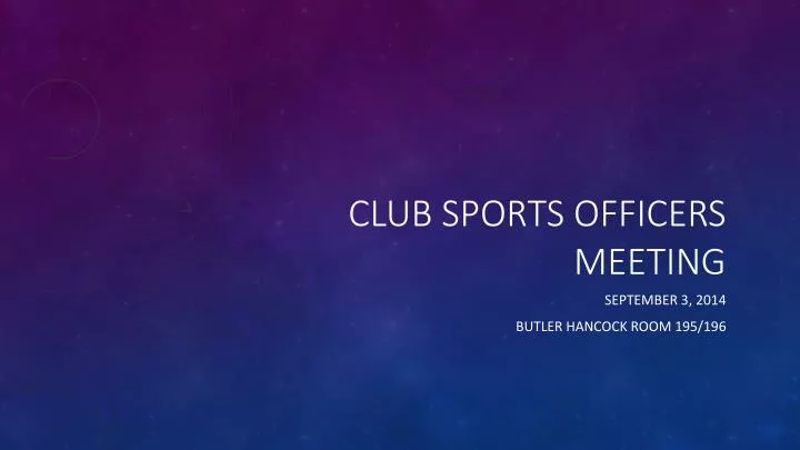 club sports officers meeting