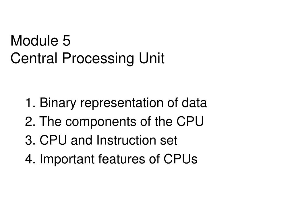 PPT - Module 5 Central Processing Unit PowerPoint Presentation, free ...