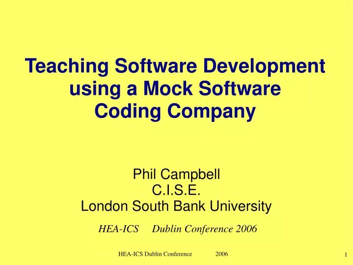 teaching software development using a mock software coding company