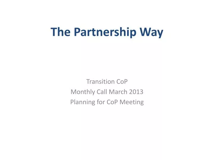 the partnership way