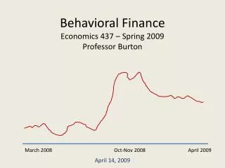 Behavioral Finance Economics 437 – Spring 2009 Professor Burton