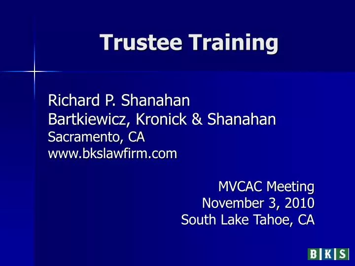 trustee training