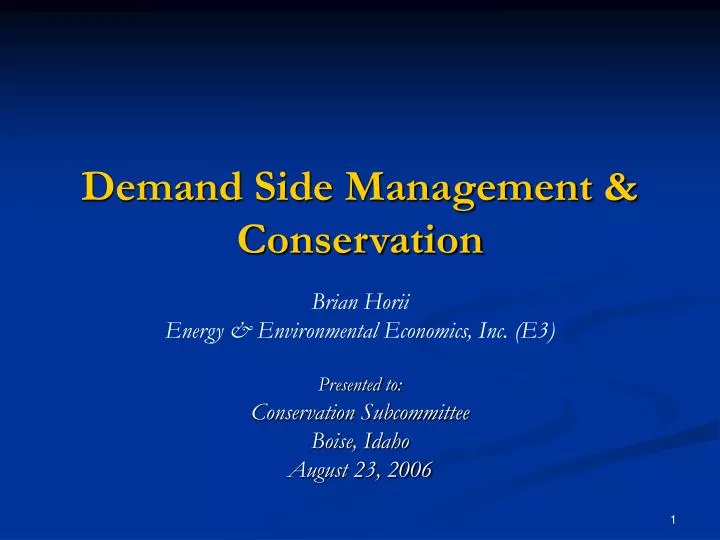 demand side management conservation