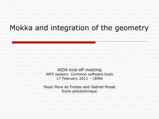 Mokka and integration of the geometry