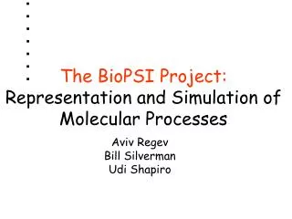The BioPSI Project: Representation and Simulation of Molecular Processes
