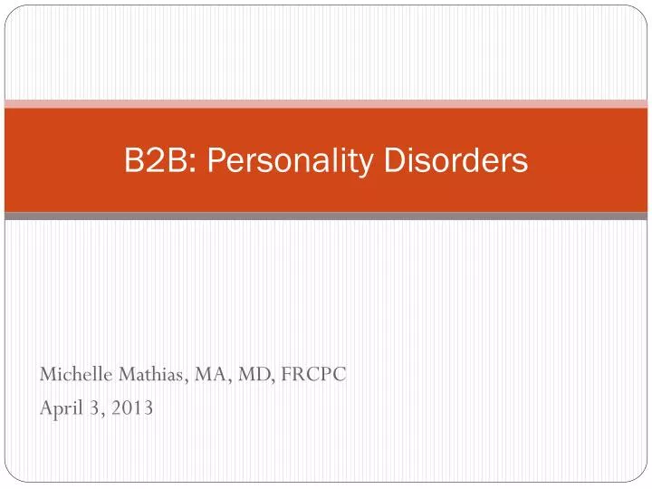 b2b personality disorders