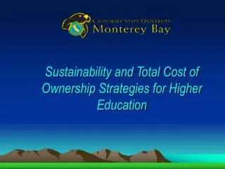 Sustainability and Total Cost of Ownership Strategies for Higher Education