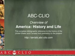 ABC-CLIO Overview of America: History and Life