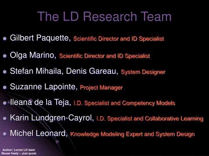 the ld research team