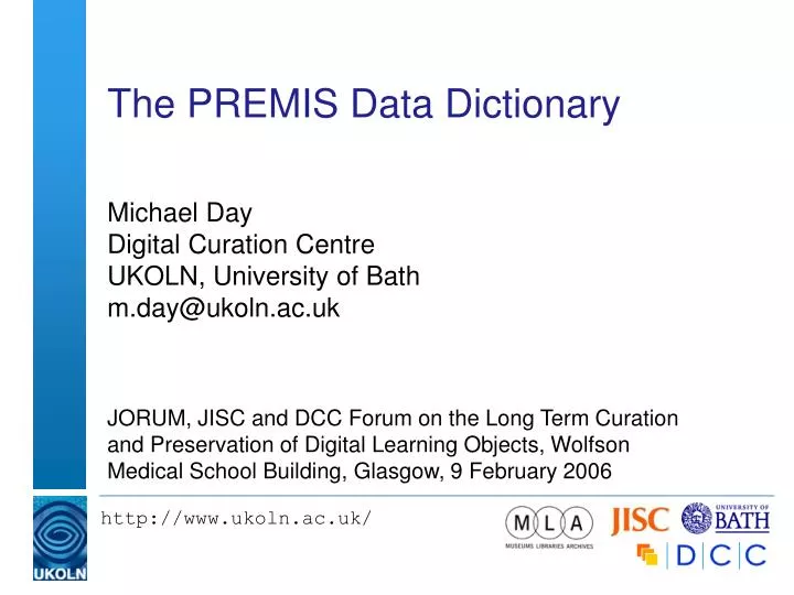 the premis data dictionary
