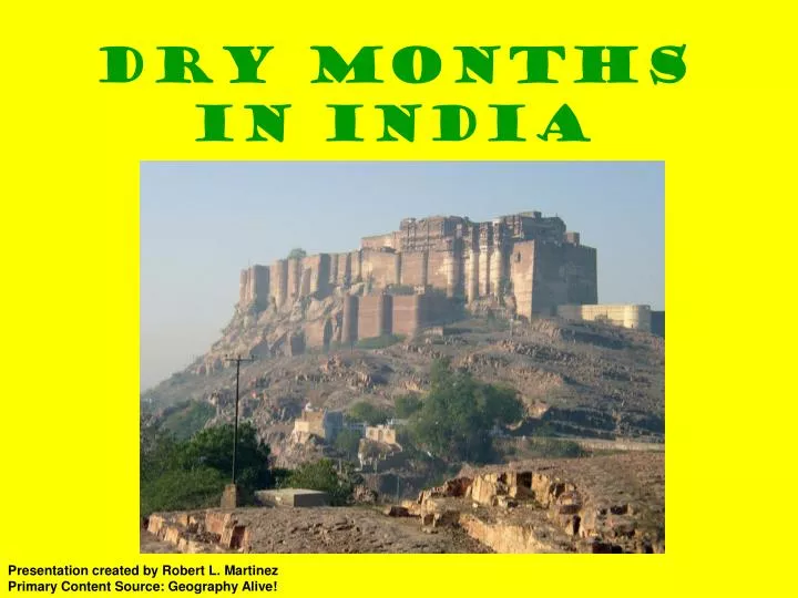 dry months in india