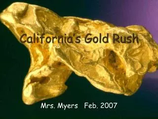 California’s Gold Rush