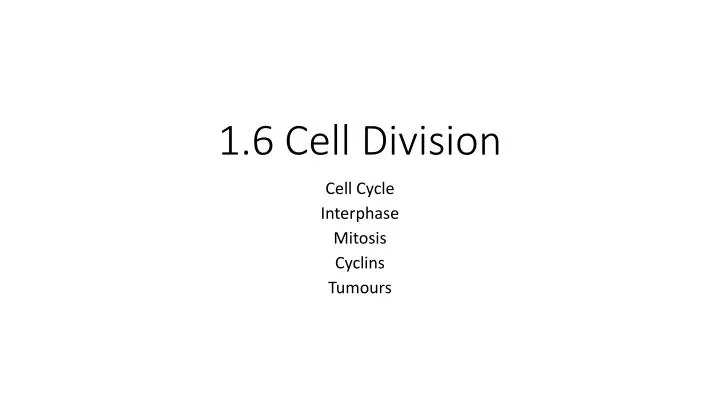 1 6 cell division