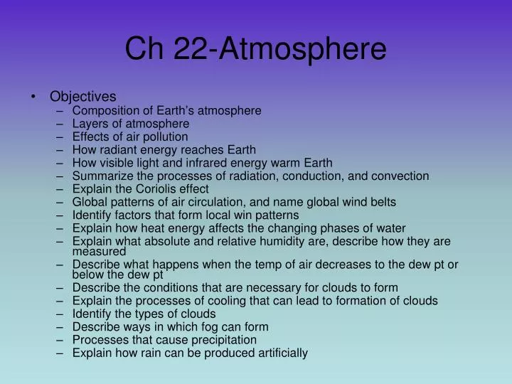 ch 22 atmosphere