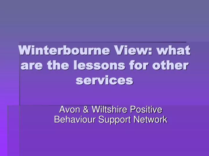 winterbourne view what are the lessons for other services