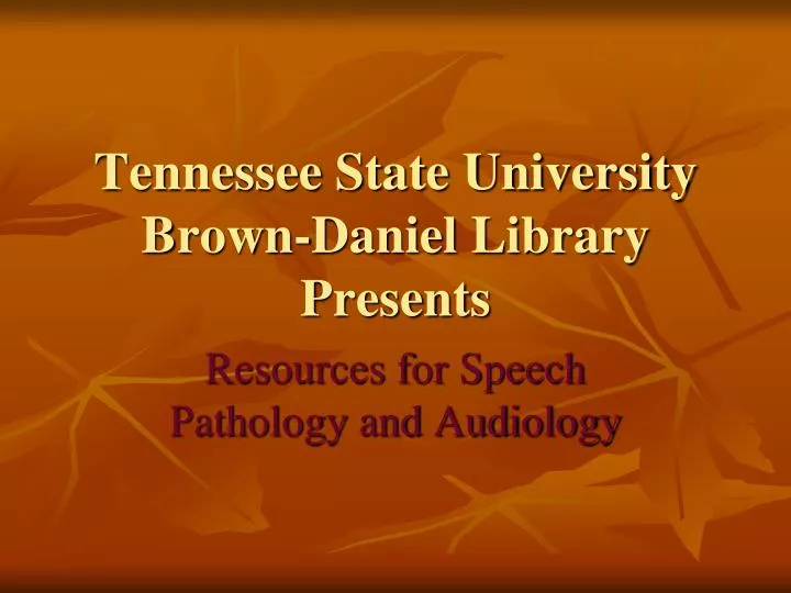 tennessee state university brown daniel library presents