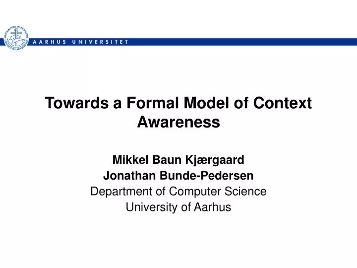 towards a formal model of context awareness