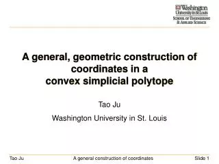 A general, geometric construction of coordinates in a convex simplicial polytope