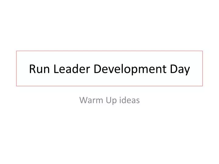 run leader development day