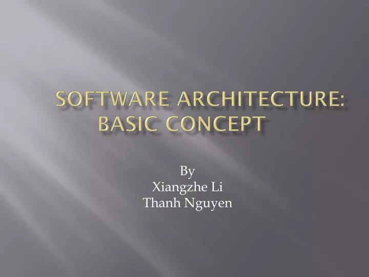 software architecture basic concept