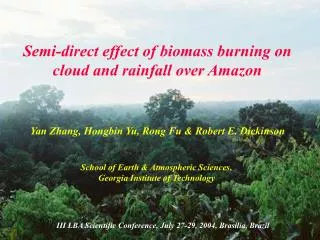 Semi-direct effect of biomass burning on cloud and rainfall over Amazon
