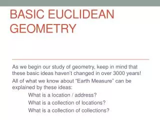 Basic Euclidean Geometry