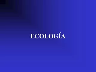 ECOLOGÍA