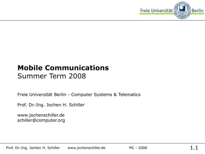 mobile communications summer term 2008