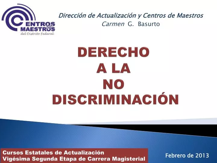 derecho a la no discriminaci n