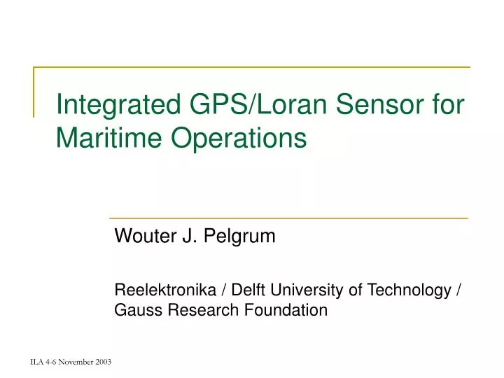 integrated gps loran sensor for maritime operations