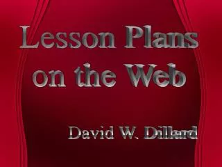 Lesson Plans on the Web