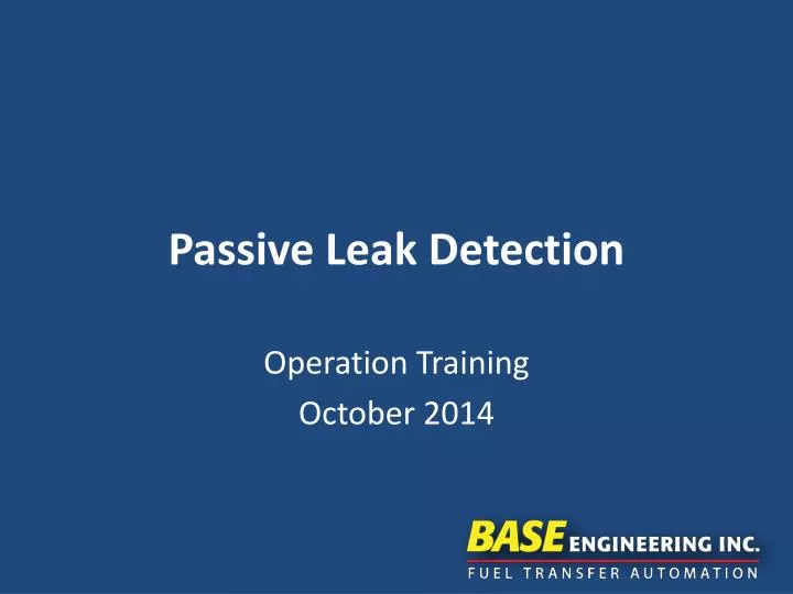 passive leak detection