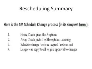 Rescheduling Summary