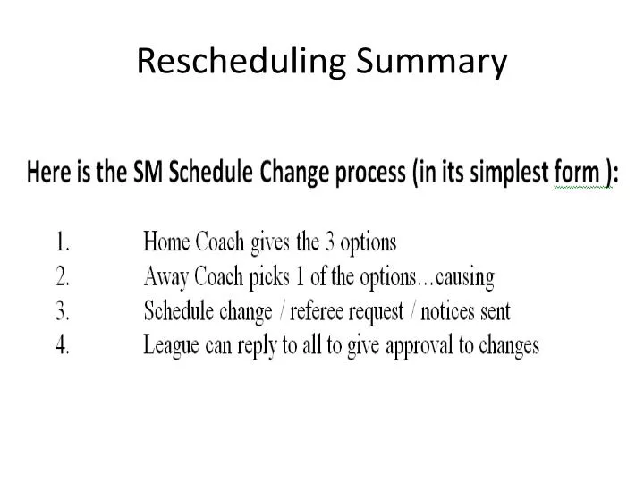 rescheduling summary