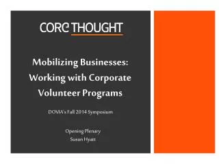 Mobilizing Businesses: Working with Corporate Volunteer Programs