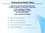 Implementation Status of the Track Event Model: Insights and Future Directions - slide 1