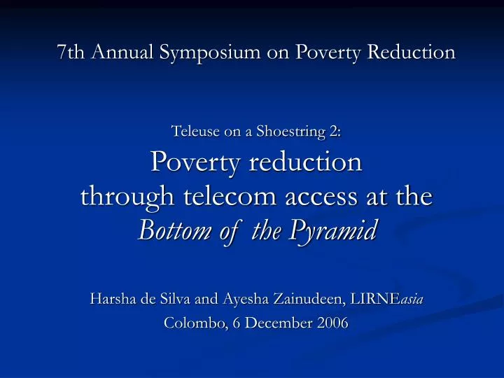 teleuse on a shoestring 2 poverty reduction through telecom access at the bottom of the pyramid
