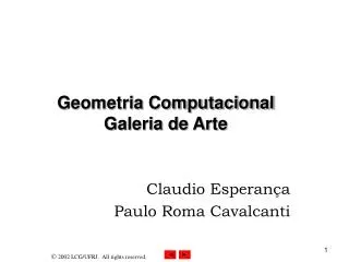 Geometria Computacional Galeria de Arte