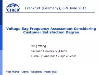 Ying Wang – China – Session2 – Paper 0587