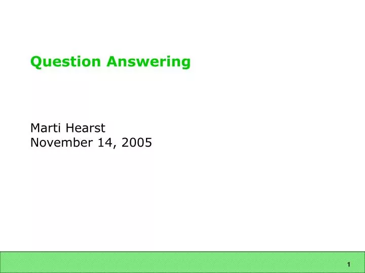 question answering
